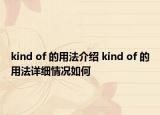 kind of 的用法介绍 kind of 的用法详细情况如何