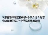 5 形容物体潮湿的样子4个字介绍 5 形容物体潮湿的样子4个字详细情况如何