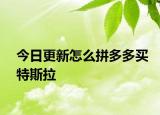 今日更新怎么拼多多买特斯拉