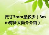 尺寸3mm是多少（3mm有多大简介介绍）