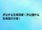 济公什么生肖百度（济公指什么生肖简介介绍）