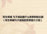 死生契阔 与子成说是什么意思蚂蚁庄园（死生契阔与子成说的意思简介介绍）
