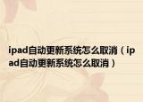 ipad自动更新系统怎么取消（ipad自动更新系统怎么取消）