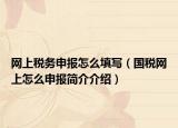 网上税务申报怎么填写（国税网上怎么申报简介介绍）