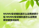 MUMU安卓模拟器怎么设置按键介绍 MUMU安卓模拟器怎么设置按键详细情况如何