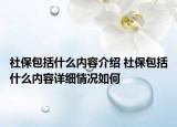 社保包括什么内容介绍 社保包括什么内容详细情况如何
