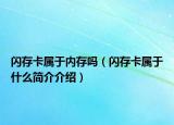 闪存卡属于内存吗（闪存卡属于什么简介介绍）