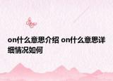 on什么意思介绍 on什么意思详细情况如何