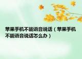 苹果手机不能语音说话（苹果手机不能语音说话怎么办）