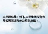 三星原总裁（郭飞 三星集团投资有限公司深圳市分公司副总裁）