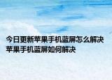 今日更新苹果手机蓝屏怎么解决 苹果手机蓝屏如何解决