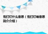 雪打灯什么意思（雪打灯啥意思简介介绍）