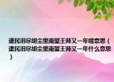 遗民泪尽胡尘里南望王师又一年啥意思（遗民泪尽胡尘里南望王师又一年什么意思）