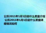 公历2011年1月1日是什么星座介绍 公历2011年1月1日是什么星座详细情况如何