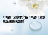 TD是什么意思介绍 TD是什么意思详细情况如何