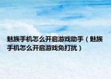 魅族手机怎么开启游戏助手（魅族手机怎么开启游戏免打扰）