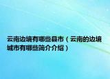 云南边境有哪些县市（云南的边境城市有哪些简介介绍）