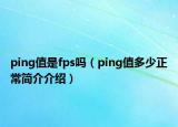 ping值是fps吗（ping值多少正常简介介绍）