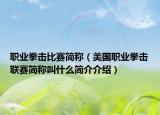 职业拳击比赛简称（美国职业拳击联赛简称叫什么简介介绍）