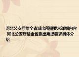 河北公安厅给全省派出所提要求详细内容 河北公安厅给全省派出所提要求具体介绍