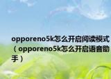 opporeno5k怎么开启阅读模式（opporeno5k怎么开启语音助手）