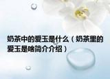 奶茶中的爱玉是什么（奶茶里的爱玉是啥简介介绍）