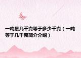 一吨是几千克等于多少千克（一吨等于几千克简介介绍）