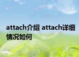 attach介绍 attach详细情况如何