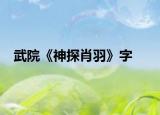 武院《神探肖羽》字