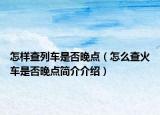 怎样查列车是否晚点（怎么查火车是否晚点简介介绍）
