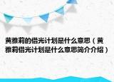 黄雅莉的借光计划是什么意思（黄雅莉借光计划是什么意思简介介绍）