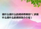 很什么很什么的词语有哪些?（求很什么很什么的词语简介介绍）