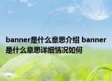 banner是什么意思介绍 banner是什么意思详细情况如何