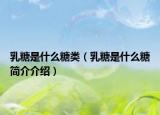 乳糖是什么糖类（乳糖是什么糖简介介绍）