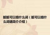 脏脏可以组什么词（脏可以组什么词语简介介绍）