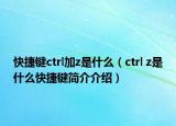 快捷键ctrl加z是什么（ctrl z是什么快捷键简介介绍）