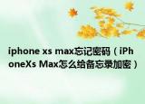 iphone xs max忘记密码（iPhoneXs Max怎么给备忘录加密）