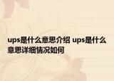 ups是什么意思介绍 ups是什么意思详细情况如何