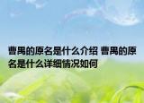 曹禺的原名是什么介绍 曹禺的原名是什么详细情况如何