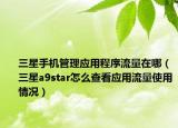 三星手机管理应用程序流量在哪（三星a9star怎么查看应用流量使用情况）