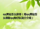 qq黄钻怎么获得（用qq黄钻怎么领取qq狗仔队简介介绍）