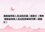 湖南省高级人民法院民事二庭庭长（黄燕 湖南省高级人民法院刑事审判第二庭庭长）