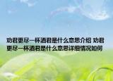 劝君更尽一杯酒君是什么意思介绍 劝君更尽一杯酒君是什么意思详细情况如何