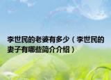 李世民的老婆有多少（李世民的妻子有哪些简介介绍）