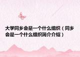 大学同乡会是一个什么组织（同乡会是一个什么组织简介介绍）