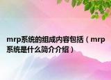 mrp系统的组成内容包括（mrp系统是什么简介介绍）