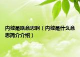 内敛是啥意思啊（内敛是什么意思简介介绍）