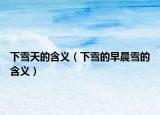 下雪天的含义（下雪的早晨雪的含义）