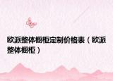 欧派整体橱柜定制价格表（欧派整体橱柜）