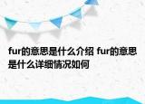 fur的意思是什么介绍 fur的意思是什么详细情况如何